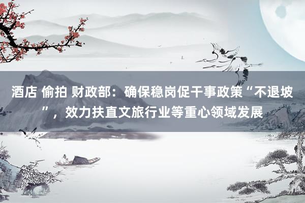 酒店 偷拍 财政部：确保稳岗促干事政策“不退坡”，效力扶直文旅行业等重心领域发展