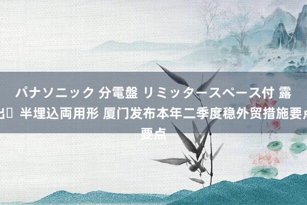 パナソニック 分電盤 リミッタースペース付 露出・半埋込両用形 厦门发布本年二季度稳外贸措施要点